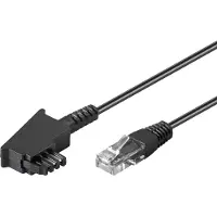 Goobay TAE-F - RJ45 DSL/VDSL telecom kabel | 2-aderig (8P2C) | zwart | 50 meter