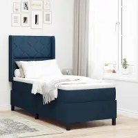 Prolenta Maison Exclusive - LED boxspringbed met hoofdeinde, blauw, 80 x 200 cm, gestoffeerd