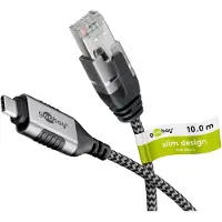 Goobay USB-C naar RJ45 LAN kabel | Slimline | USB3.0 | CAT6 | zwart | 10 meter