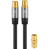 Pro IEC (m) - IEC (v/m) coaxkabel | recht | verguld | zwart | 3 meter