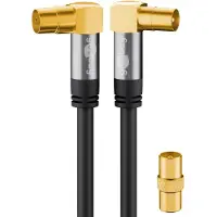 Wentronic IEC (m) - IEC (v/m) coaxkabel | haaks | verguld | zwart | 5 meter