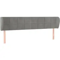 vidaXL Hoofdbord met randen 163x23x78/88 cm fluweel lichtgrijs