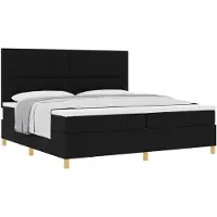 vidaXL Boxspring bed met matras met hoofdeinde Zwart 200 x 200 cm Stof