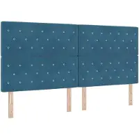 vidaXL Boxspring bed met matras Donkerblauw 200 x 200 cm Fluweel