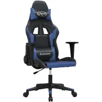 vidaXL Gamingstoel met massagefunctie, zwart en blauw, kunstleer