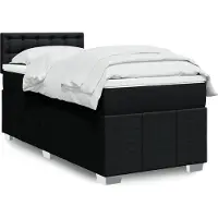 vidaXL Boxspring met matras stof zwart 100x200 cm