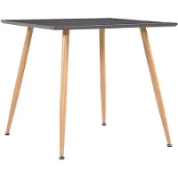 vidaXL Eettafel 80,5x80,5x73 cm MDF grijs en eikenkleurig