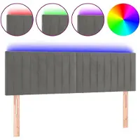 vidaXL Hoofdbord LED 144x5x78/88 cm fluweel lichtgrijs