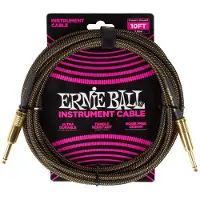 Ernie Ball Braided Instrument Cable Straight/Straight 3 m Recht - Recht Instrumentkabel