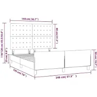 vidaXL Bedframe met hoofdeind kunstleer zwart 140x190 cm