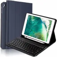 Ntech Blauw Magnetically Detachable / Wireless Bluetooth Keyboard hoesje met Stylushouder voorHoes geschikt voor iPad Air 1-2/Hoes geschikt voor iPad pro 9.7/Hoes geschikt voor iPad 9.7 (2017-2018)