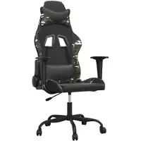 vidaXL Gamingstoel, zwart en camouflage, kunstleer