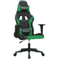vidaXL Gamestoel kunstleer zwart en groen
