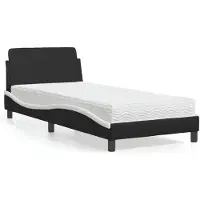 vidaXL Bed met matras "Dover" kunstleer zwart en wit 90x200 cm