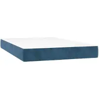 vidaXL Pocketveringmatras medium 120x210x20 cm fluweel donkerblauw