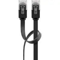 Goobay 10m CAT 6 flat patchkabel, U/UTP, zwart