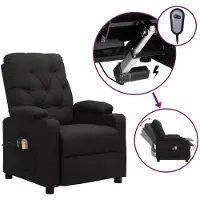 vidaXL Massagestoel elektrisch stof zwart