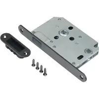 Intergriff Magneet wc-badkamerslot met voorplaat en sluitkom geborsteld gun metal PVD gecoat