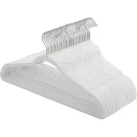Songmics Fluwelen hanger met draaibare haak, Wit / 50