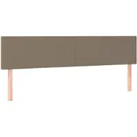 vidaXL Hoofdborden 200x5x78/88 cm stof taupe