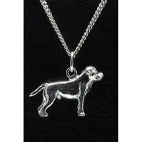 MOOYE ® - Collectie Zilveren Rottweiler met staart ketting hanger - groot