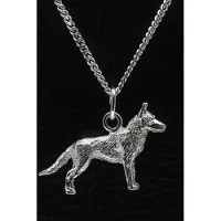 MOOYE ® - Collectie Zilveren Hollandse herder korthaar ketting hanger - groot
