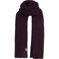 Knit Factory Jamie Gebreide Sjaal Dames & Heren - Herfst- & Wintersjaal - Langwerpige sjaal - Wollen sjaal - Heren sjaal - Dames sjaal - Unisex - Aubergine - Paars - 200x45 cm