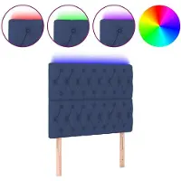vidaXL Hoofdbord LED 90x7x118/128 cm stof blauw