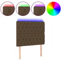 vidaXL Hoofdbord LED 100x7x118/128 cm stof donkerbruin