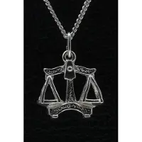 MOOYE ® - Collectie Zilveren Sterrenbeeld Weegschaal ketting hanger - groot