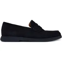 BOSS Suède loafers met logo-inkeping Maat 41