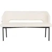 MUST Living Bloom eetkamerbank polyester bouclé naturel 150cm