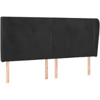 vidaXL Hoofdbord met randen 203x23x118/128 cm fluweel zwart