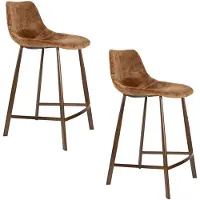 Dutchbone Franky Barkrukken 65 cm Cognac - Set van 2