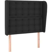 vidaXL Hoofdbord met randen 93x23x118/128 cm kunstleer zwart