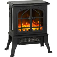 HOMCOM Elektrische Haard - Kunststof - 39x24x48cm - Zwart