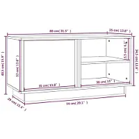vidaXL Tv-meubel 80x35x40,5 cm massief grenenhout zwart
