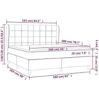 vidaXL Boxspring met matras fluweel donkerblauw 160x200 cm