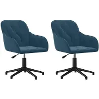 vidaXL Eetkamerstoelen draaibaar 2 st fluweel blauw