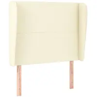 vidaXL Hoofdbord met randen 103x23x118/128 cm kunstleer crèmekleurig