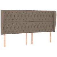 vidaXL Hoofdbord met randen 183x23x118/128 cm stof taupe