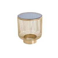 Invicta Moderne Salontafel VARIATION 40cm Goud met Zwart Glas