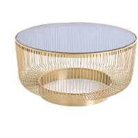 Invicta Salontafel VARIATION 80cm goud met zwart glas