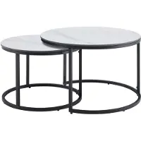 Riess Salontafel ELEGANCE 75cm set van 2 keramiek wit