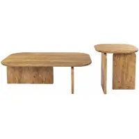 Riess Salontafelset GATSBY 100cm/45cm set van 2 mangohout bruin