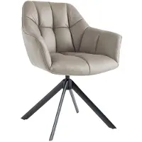 Invicta Draaibare fauteuil PAPILLON 180° met armleuningen leer taupe