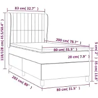 vidaXL Boxspring met matras fluweel zwart 80x200 cm