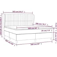 vidaXL Boxspringbed met matras, taupekleurig, 160x200 cm, met stoffen bekleding