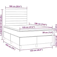vidaXL Boxspring met matras stof zwart 120x190 cm