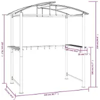 vidaXL Grillpaviljoen met zijplanken, antraciet, 210x114x230 cm, staal